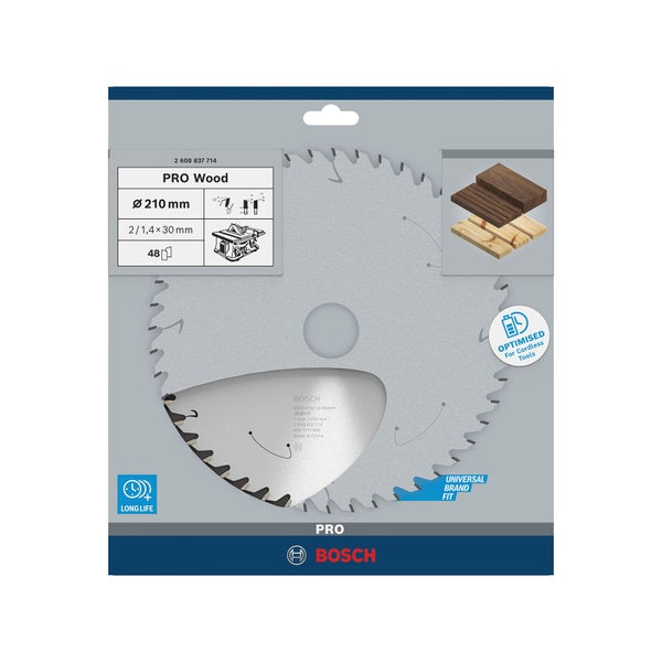 Bosch Pro Wood Kreissägeblatt, Durchmesser 210 Millimeter