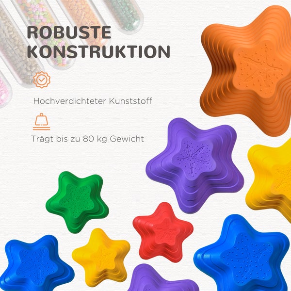 Outsunny Flusssteine, 6-tlg. Balanciersteine, 36,5L x 36,5B x 16H cm, Kunststoff, Gelb