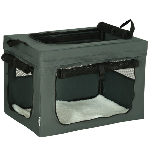 PawHut Hundetasche, 60L x 42B x 42H cm, Oxford-Polyester, Stahl, Grau