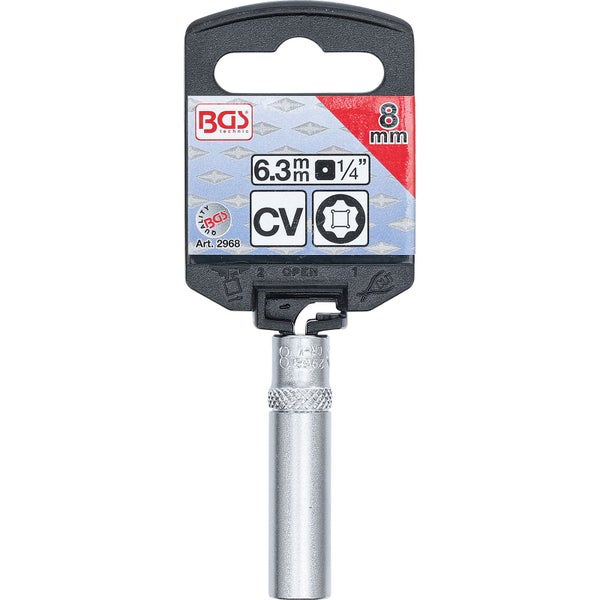 BGS Steckschlüssel-Einsatz Super Lock tief Antrieb Innenvierkant 6,3 mm (1/4) SW 8 mm - 2968