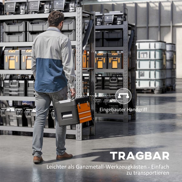 Zwei graue Barhocker mit Armlehnen und schwarzem Metallgestell an einer Küchentheke