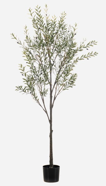 Künstliche Lilie mit drei rosa-weißen Blüten, zwei Knospen und grünen Blättern.