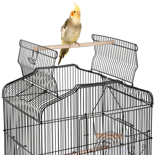 Yaheetech Vogelkäfig mit Freisitz , Schwarz