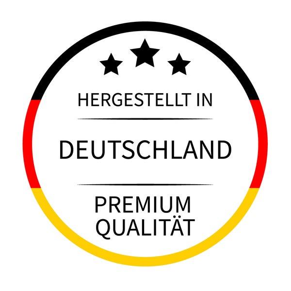 Siegel Hergestellt in Deutschland, Premiumqualität.