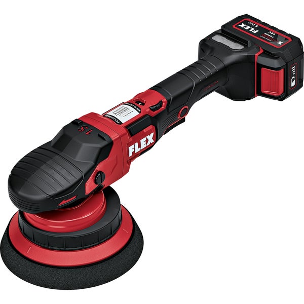 FLEX Akku Exzenterpolierer XFE 15 150 18 E mit 18 Volt Akku und bürstenlosem Motor für effizientes Polieren.