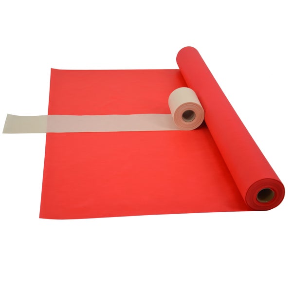 Sensalux Kombi-Set 1 Tischdeckenrolle 1m x 25m rot + Tischläufer 15cm creme