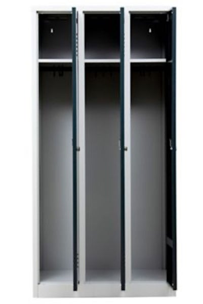 PROREGAL Garderobenspind Camel 3-Fächer HxBxT 180 x 90 x 50 cm Vorhängeschloss Grau-Athrazit