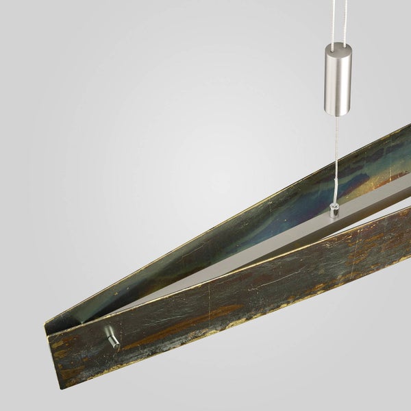 quitani LED Malu (Modern) in Gold / Messing aus Aluminium (4 flammig, ) - Licht nach oben & unten Wohnzimmerleuchte