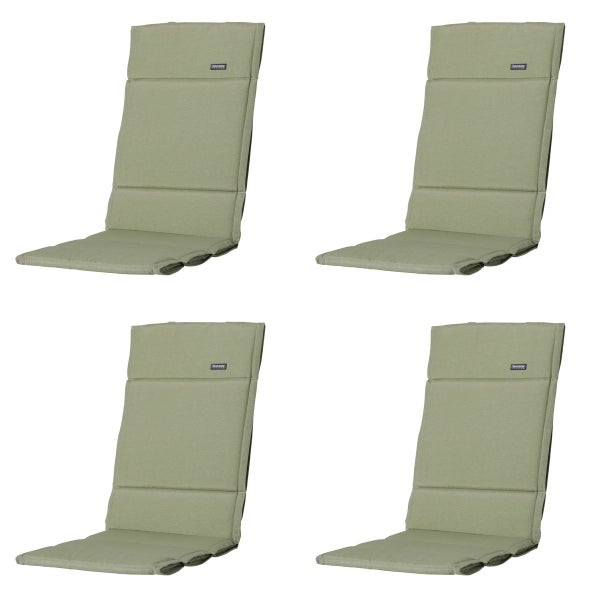 Hochlehnerauflage Fiber Deluxe Panama Salbei - Ca. 125x50 cm - 4er-Set