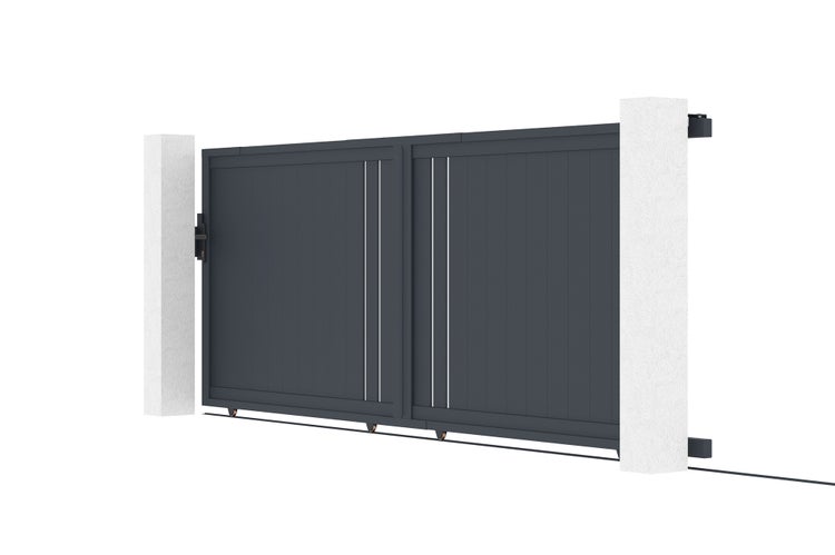 Schiebetor 4m GIONA H.140 graues Aluminium