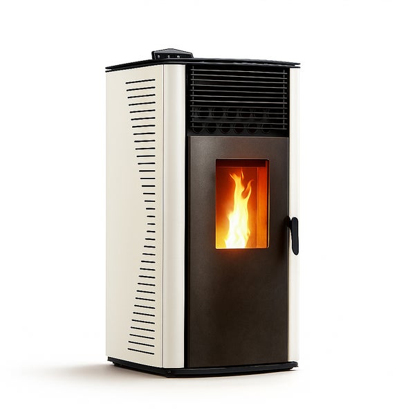 Pellet-Ofen für den Innenbereich mit Flamme