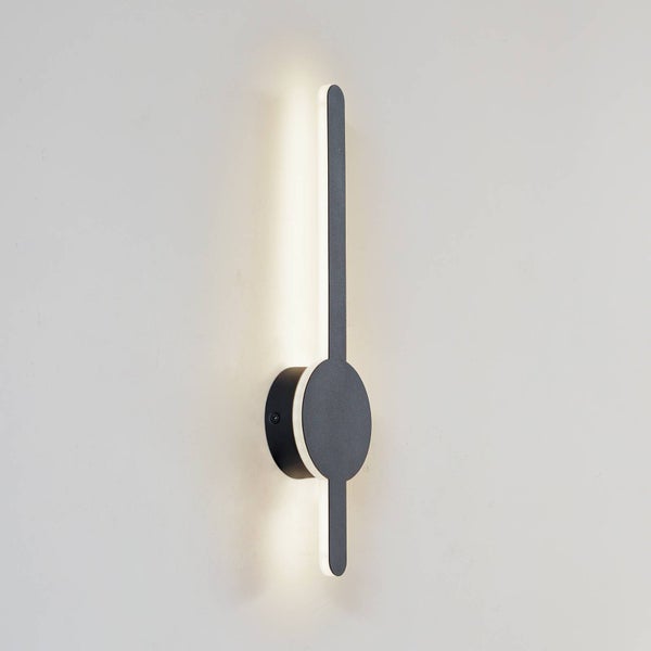Lindby LED Wandleuchte, Wandlampe Innen Borian (Modern) in Schwarz (1 flammig ) - Wandstrahler Wandbeleuchtung Schlafzimmer / Wohnzimmer Wohnzimmerleuchte