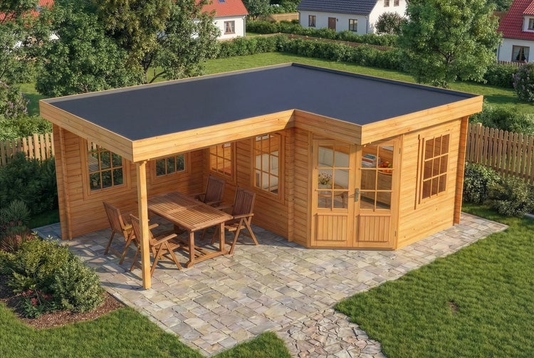 Verstellbares Sonnendach einer Gartenschaukel im Detail