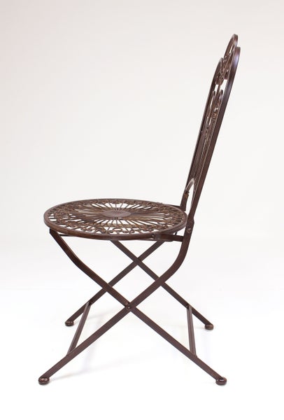 FRANK FLECHTWAREN | Klappstuhl Provence, METALL, Ø 41 cm, Sitzhöhe 46 cm, GH 92 cm, platzsparend zusammenklappbar, Stückpreis