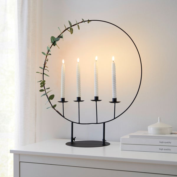 FRANK FLECHTWAREN | Kerzenhalter Circle, METALL, 58 x 25 x 70 cm