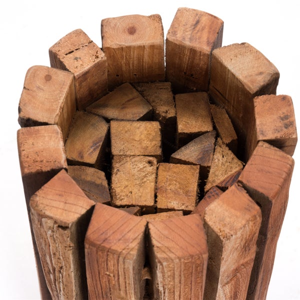 Deko-Säule Spira 40 Massivholz, rund, für Pflanzen, Kerzen naturfarben