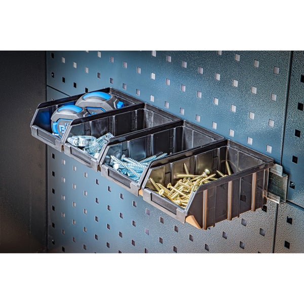 BGS Lagersichtbox-Satz mit Hängeschiene für Schrankwand-System 4tlg. - 80195