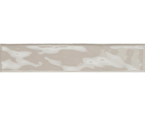 Steingut Wandfliese Kyushu grau glänzend 5x25 cm