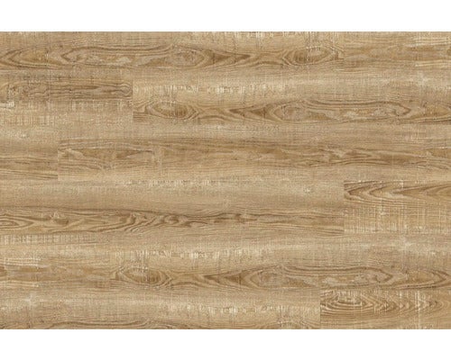 Laminatboden in Holzoptik mit rustikaler Maserung und strukturierter Oberfläche.