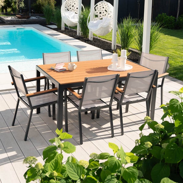 Home Deluxe Gartentsich CANTOS SEDIA 150 x 90 cm |Gartenmöbel, Loungemöbel, Aluminiumtisch, Balkontisch