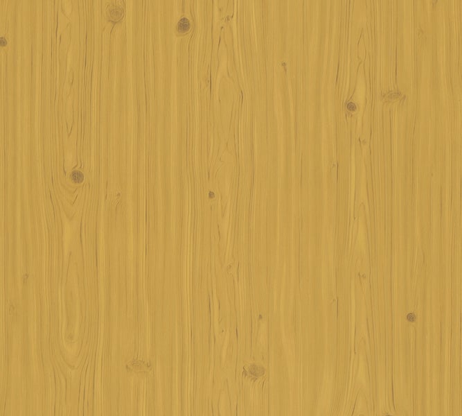 Holzoptik-Oberfläche mit feiner Maserung und sichtbaren Astlöchern.