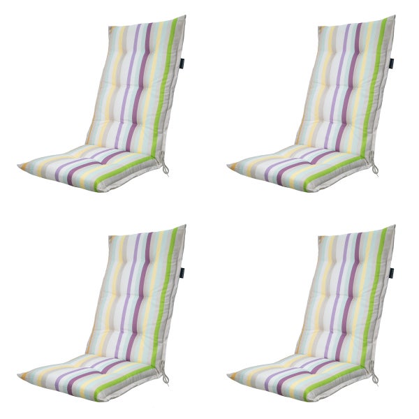 Hochlehnerauflage Righe lila - Ca. 123x50 cm - 4er-Set
