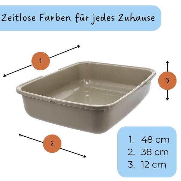 GarPet Katzenklo in 5 Größen Katzentoilette ohne Deckel Katzen WC Schalentoilette Klo grau eckig XL XXL hygenisch Big