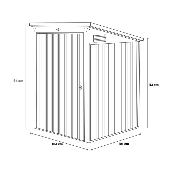 Home Deluxe - Mülltonnenbox BASURA S - Maße 104 x 101 x 134 cm, Raumfläche 0,77 m² - für 1x 240 L Mülltonnen I Mülltonnenbox, Gartenbox