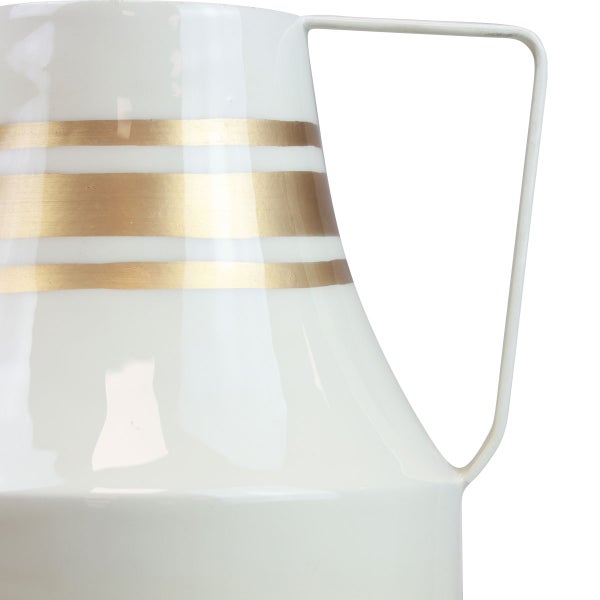 Dekorative Vase mit goldenen Streifen und Griff
