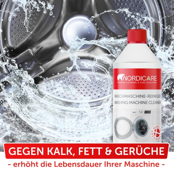 Nordicare [1L] Waschmaschinenreiniger flüssig & extra stark - Waschmaschinen Reinigung effektiv gegen Schmutz & Geruch - Waschmaschine Hygiene Reiniger