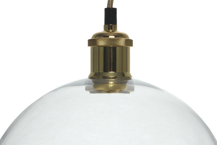 Glas Lampe klar, Hängelampe Organisch Rund 32 cm | Wohnzimmer Esszimmer Leuchte