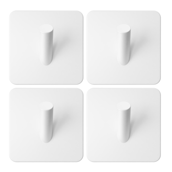 EAVY Handtuchhaken Edelstahl weiß Selbstklebend 4er Pack