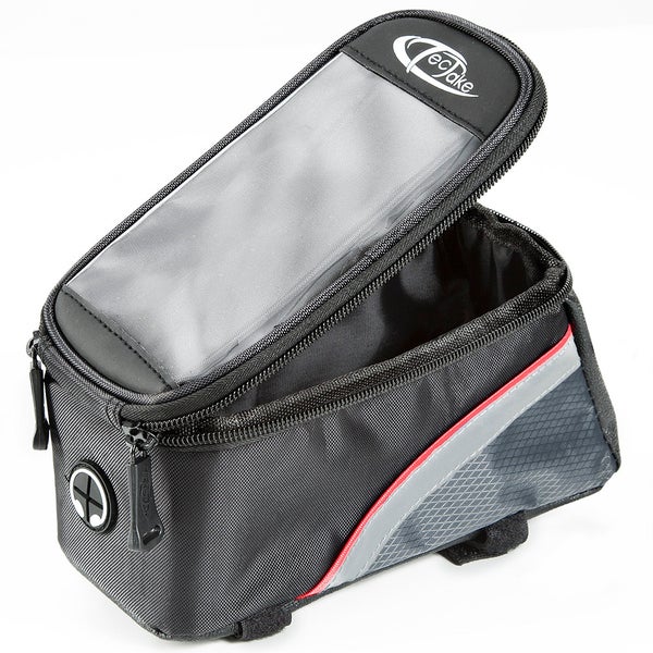 Fahrradrahmentasche mit transparentem Fach