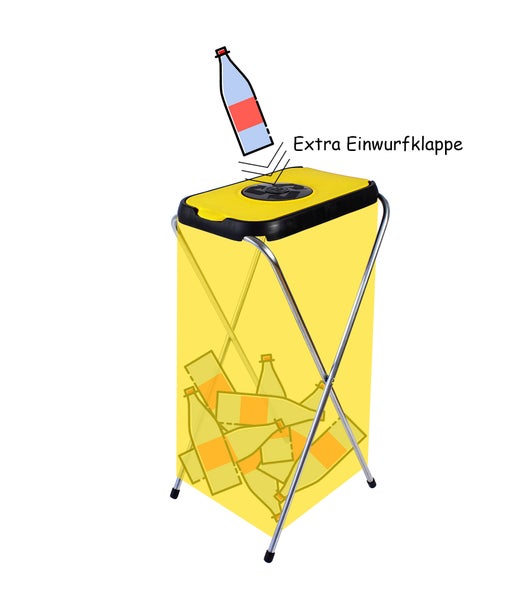 Müllsackständer SwingFix Gelb 1x 120L Blauer Gelber Sack Einer Mülleimer Müllbeutelständer Müllsackhalter 120L