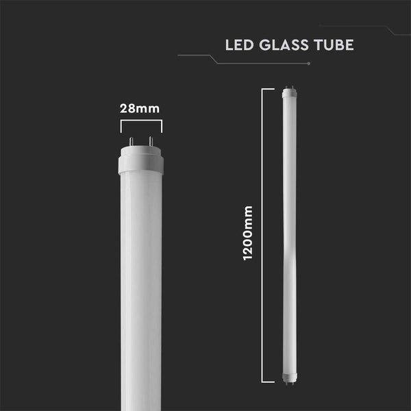 V-TAC VT-1221 - T8 Glas-LED-Röhren - IP20 - Weiß - 18W - 1850 Lumen - 4000K - 120CM