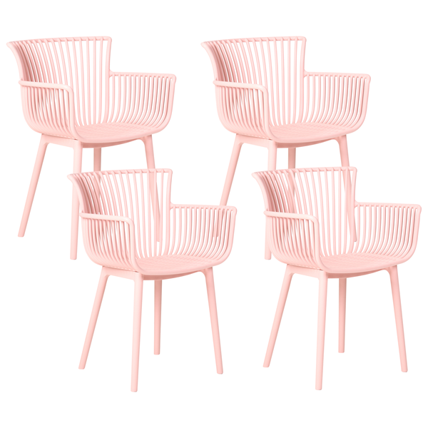 Vier Armlehnstühle aus Kunststoff