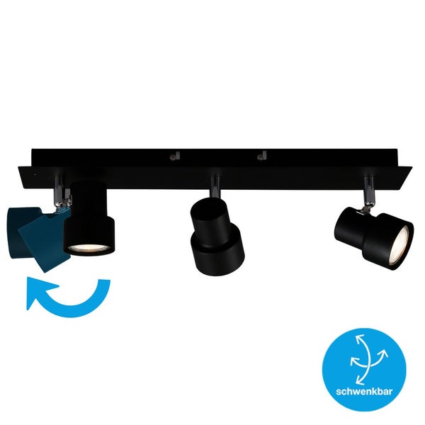 LED Deckenspot Deckenlampe 3xGU10 inkl. dreh-& schwenkbar 5W Schwarz Briloner