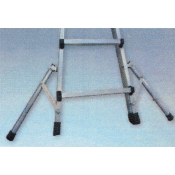 Detailaufnahme einer Aluminiumleiter mit Stabilisatoren