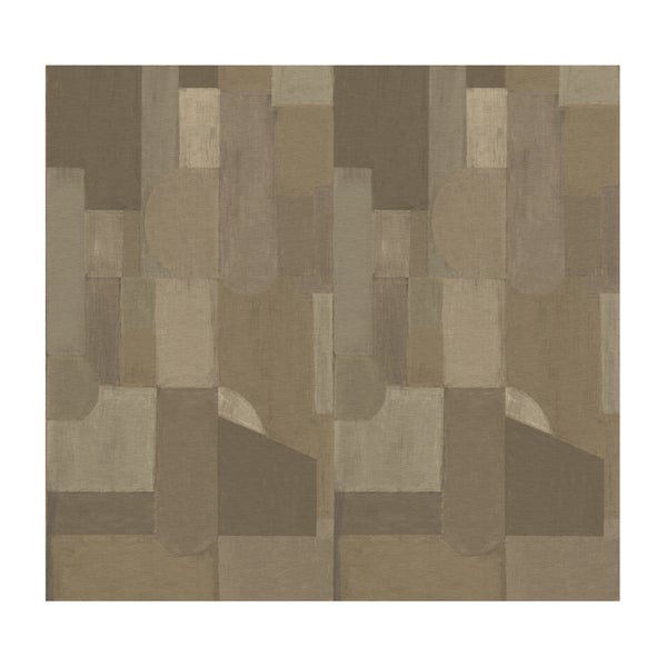 Tapete mit geometrischem Muster in verschiedenen Brauntönen