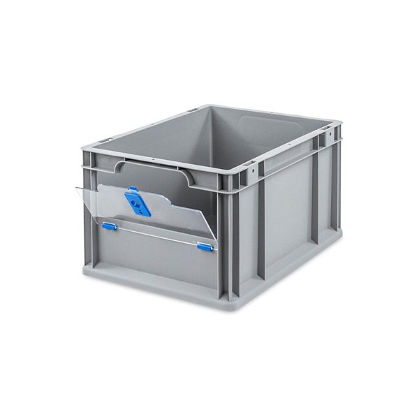 PROREGAL SparSet 5x Eurobox NextGen Insight Cover HxBxT 22 x 30 x 40 20 Liter Niedrig/Blau Eurobehälter Transportbox
