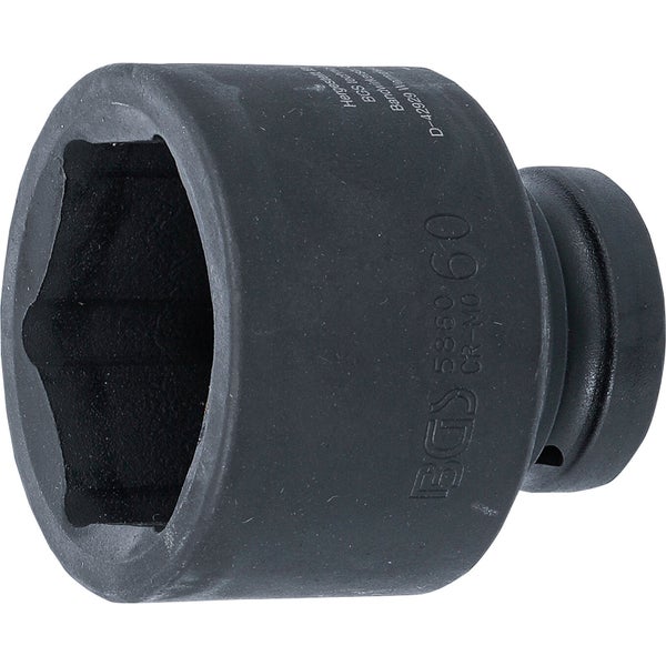 BGS Kraft-Steckschlüssel-Einsatz Sechskant Antrieb Innenvierkant 25 mm (1) SW 60 mm - 5860