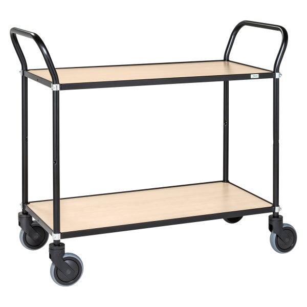 Servierwagen mit zwei Ablagen und Rollen