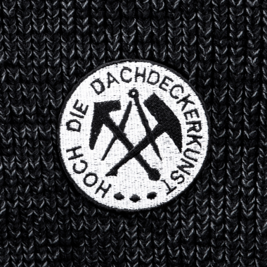 JOB DACHDECKER-Strickjacke MANNHEIM schieferschwarz mit Dachdecker Zunftemblem Gr. M