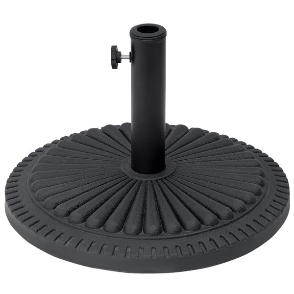 Outsunny Sonnenschirmständer 14 kg Schirmständer für Sonnenschirm rund Schirmstangen 35-48 mm Sonnenschirmfuß für Garten Terrasse Balkon Zement Ø49 cm Schwarz