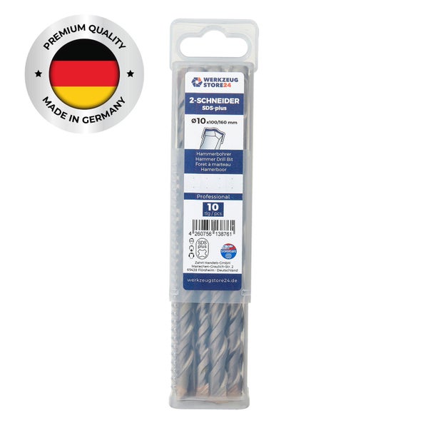 WS24 10x SDS-Plus Hammerbohrer PRO Ø 10 x 160 / 100 mm - WS24-100422