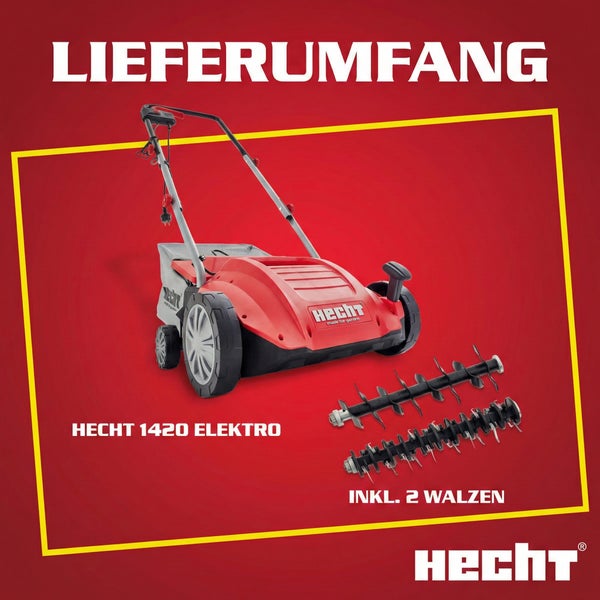 Hecht 1420 Elektro Vertikutierer mit zwei Walzen
