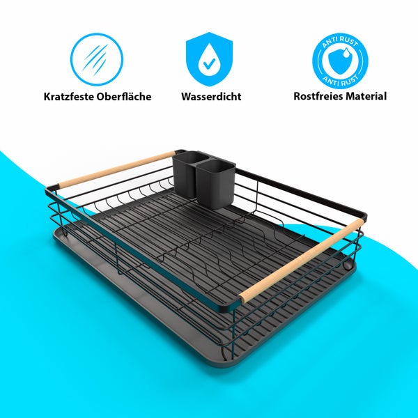 Geschirrabtropfgestell mit kratzfester Oberfläche, wasserdicht und aus rostfreiem Material