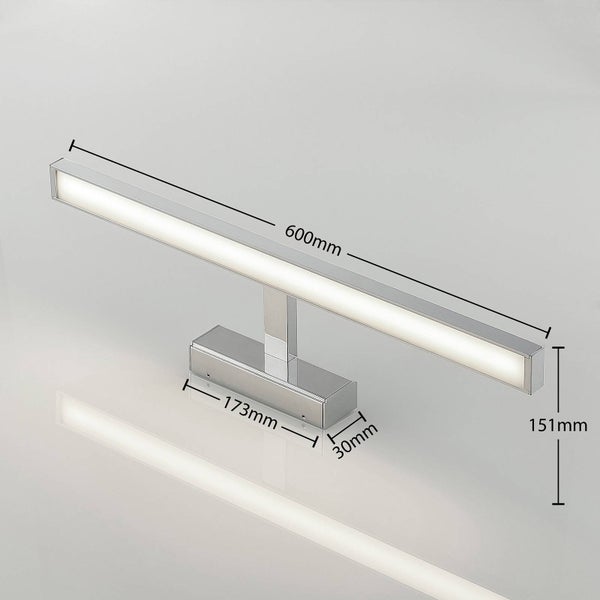 Lindby LED Wandleuchte, Wandlampe Bad Jukka (spritzwassergeschützt (Modern) in Chrom aus Aluminium (1 flammig ) - Wandleuchten Spiegelleuchte Badezimmer Wandbeleuchtung Badezimmerleuchte