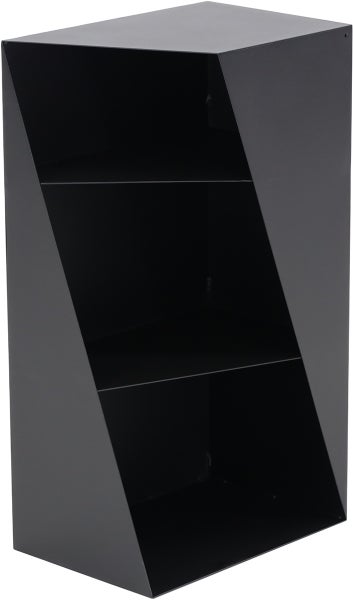 Schwarzes Wandregal mit drei Fächern