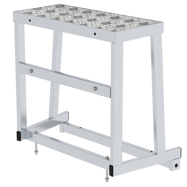 Werkbankuntergestell aus Metall mit Trittstufe